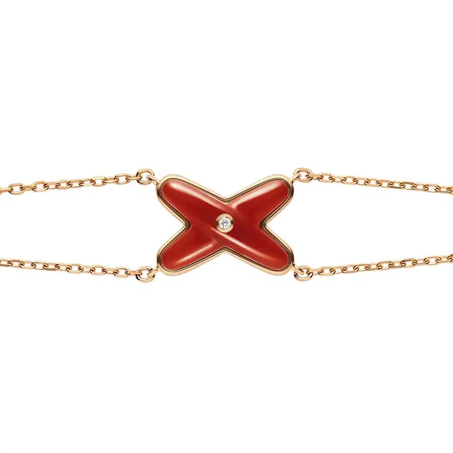 [Clover]JEUX BRACELET CARNELIAN PINK GOLD 1 DIAMOND