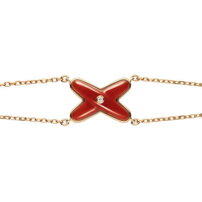 [Clover]JEUX BRACELET CARNELIAN PINK GOLD 1 DIAMOND