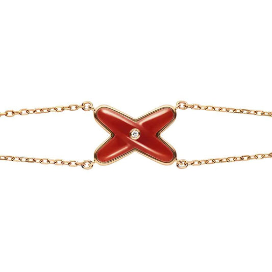 [Clover]JEUX BRACELET CARNELIAN PINK GOLD 1 DIAMOND