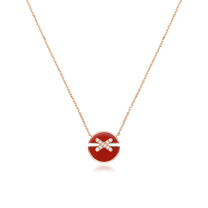 [Clover]JEUX DE ROSE GOLD DIAMOND NECKLACE
