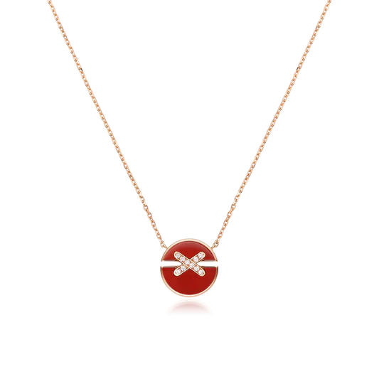 [Clover]JEUX DE ROSE GOLD DIAMOND NECKLACE