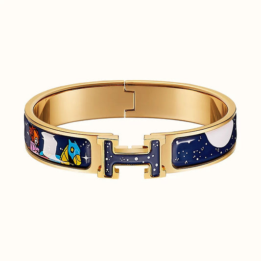 [Clover]H STAR AND MOON BRACELET 12MM