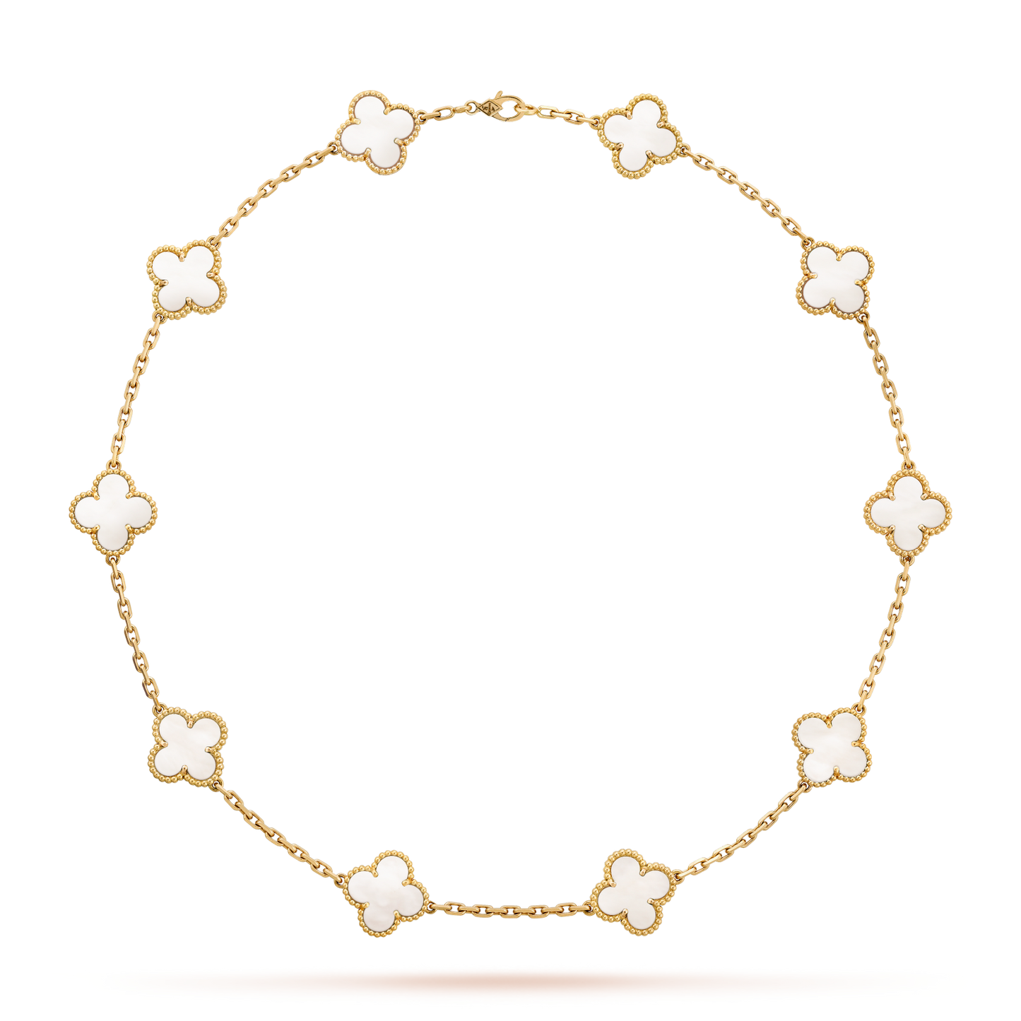 [Clover]CLOVER 10 MOTIFS WHITE MOTHER OF PEARL NECKLACE