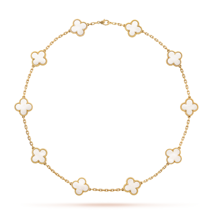 [Clover]CLOVER 10 MOTIFS WHITE MOTHER OF PEARL NECKLACE