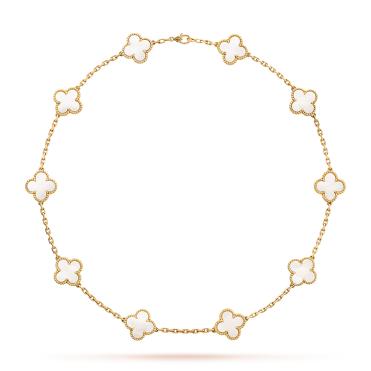 [Clover]CLOVER 10 MOTIFS WHITE MOTHER OF PEARL NECKLACE