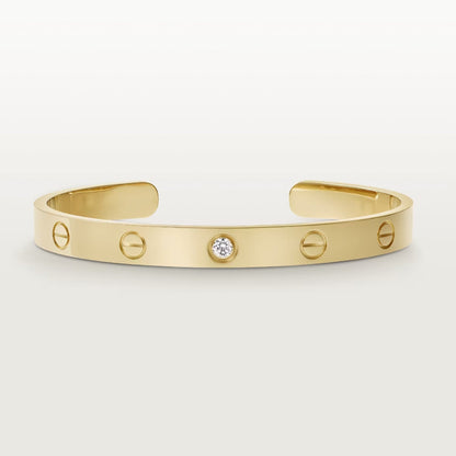 [Clover]LOVE BRACELET 6.1MM 1 DIAMOND OPEN CUFF