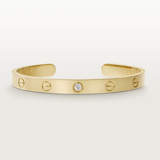 [Clover]LOVE BRACELET 6.1MM 1 DIAMOND OPEN CUFF