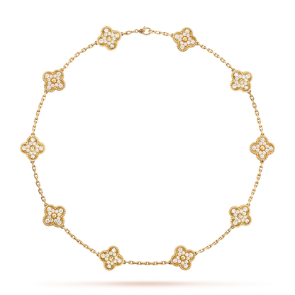 [Clover]CLOVER 10 MOTIFS DIAMOND NECKLACE