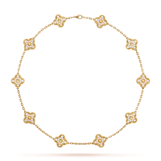 [Clover]CLOVER 10 MOTIFS DIAMOND NECKLACE