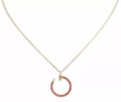 [Clover]JUSTE NECKLACE GOLD RED DIAMONDS