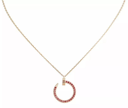 [Clover]JUSTE NECKLACE GOLD RED DIAMONDS