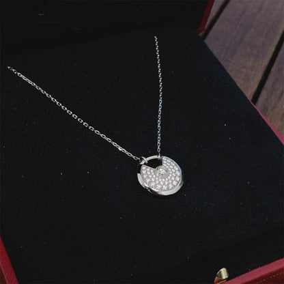 [Clover]AMULETTE SILVER FULL DIAMOND NECKLACE