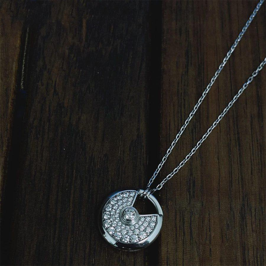 [Clover]AMULETTE SILVER FULL DIAMOND NECKLACE