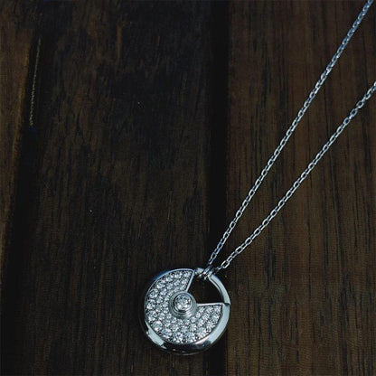 [Clover]AMULETTE SILVER FULL DIAMOND NECKLACE