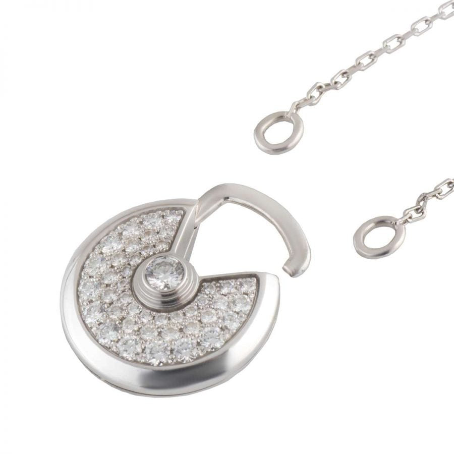 [Clover]AMULETTE SILVER FULL DIAMOND NECKLACE