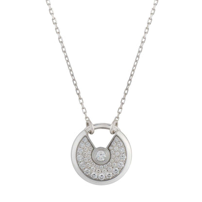 [Clover]AMULETTE SILVER FULL DIAMOND NECKLACE
