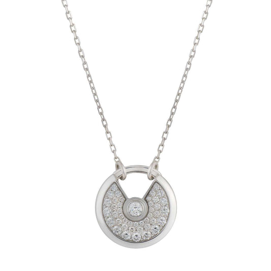 [Clover]AMULETTE SILVER FULL DIAMOND NECKLACE