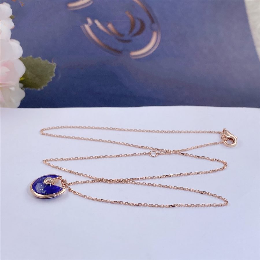 [Clover]AMULETTE ROSE GOLD AGATE NECKLACE