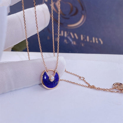 [Clover]AMULETTE ROSE GOLD AGATE NECKLACE