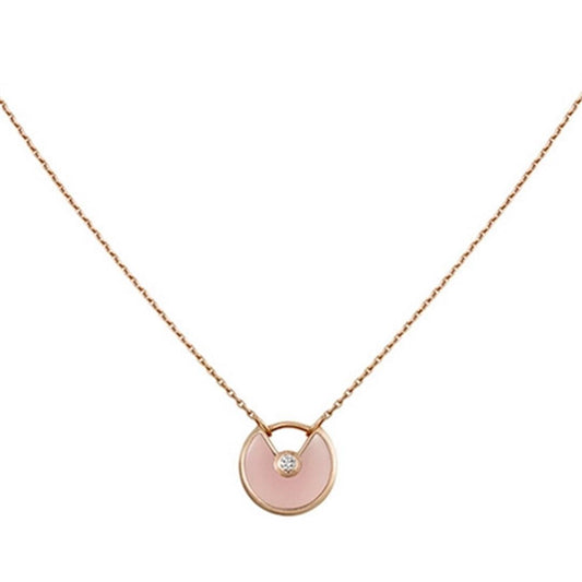 [Clover]AMULETTE ROSE GOLD PINK MOP NECKLACE