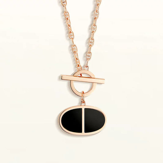 [Clover]CHAINE VERSO BLACK CERAMIC NECKLACE