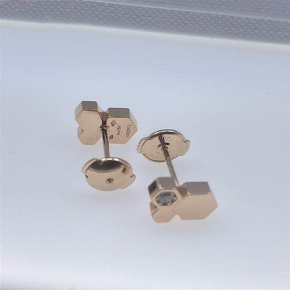 [Clover]BEE LOVE PINK GOLD DIAMOND EARRINGS