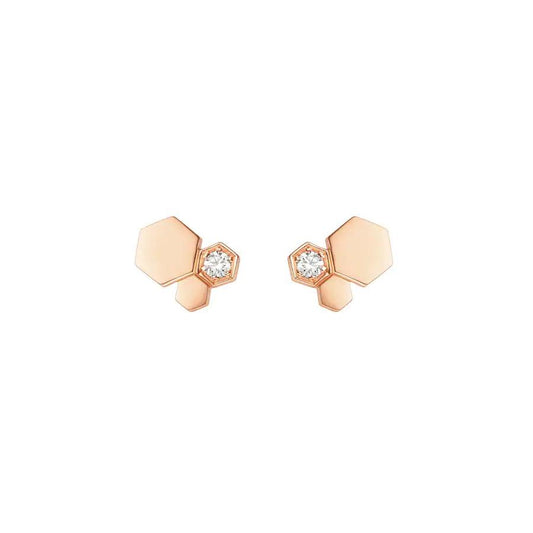 [Clover]BEE LOVE PINK GOLD DIAMOND EARRINGS
