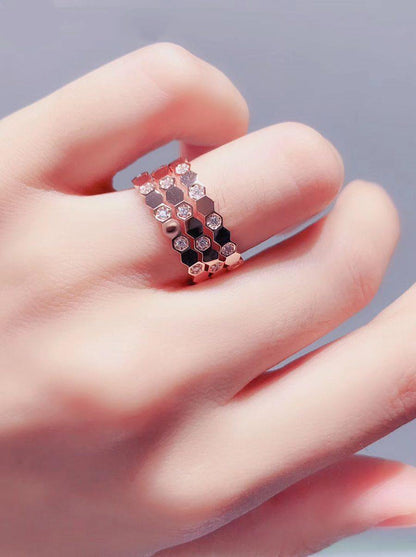 [Clover]BEE LOVE RING PINK GOLD DIAMOND