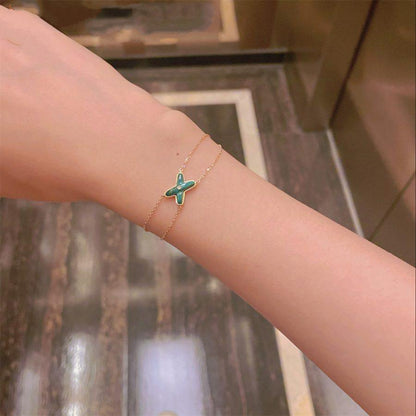 [Clover]JEUX BRACELET MALACHITE PINK GOLD 1 DIAMOND