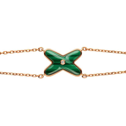 [Clover]JEUX BRACELET MALACHITE PINK GOLD 1 DIAMOND