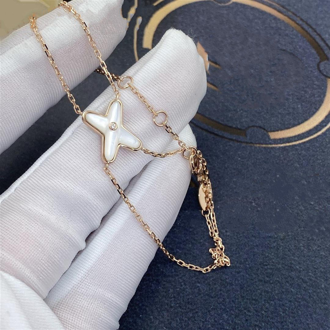 [Clover]JEUX BRACELET WHITE MOP PINK GOLD 1 DIAMOND