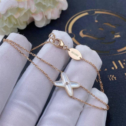 [Clover]JEUX BRACELET WHITE MOP PINK GOLD 1 DIAMOND