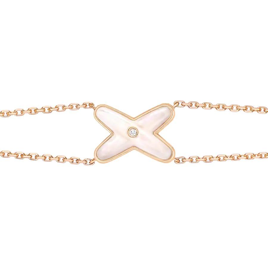[Clover]JEUX BRACELET WHITE MOP PINK GOLD 1 DIAMOND