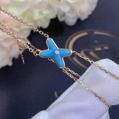 [Clover]JEUX BRACELET TURQUOISE PINK GOLD 1 DIAMOND