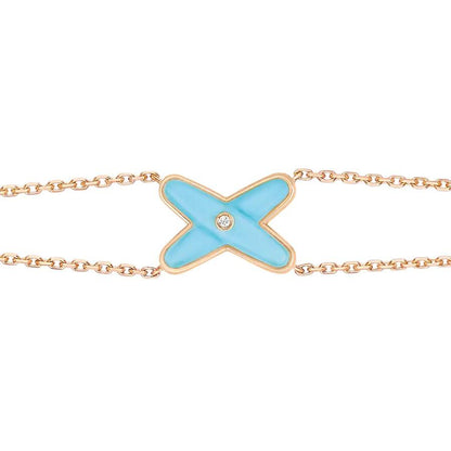 [Clover]JEUX BRACELET TURQUOISE PINK GOLD 1 DIAMOND