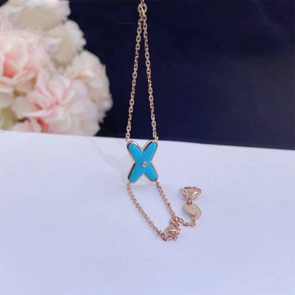 [Clover]JEUX BRACELET TURQUOISE PINK GOLD 1 DIAMOND