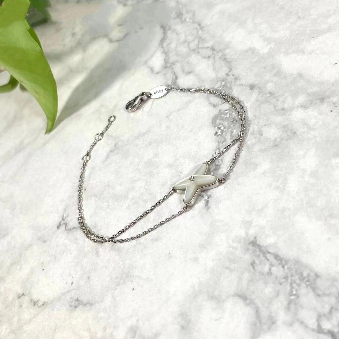 [Clover]JEUX BRACELET WHITE MOP SILVER 1 DIAMOND