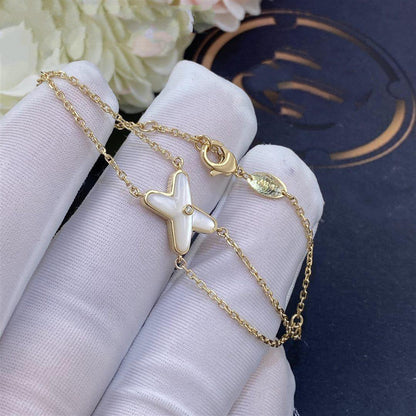 [Clover]JEUX BRACELET WHITE MOP GOLD 1 DIAMOND