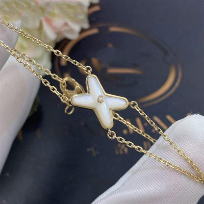 [Clover]JEUX BRACELET WHITE MOP GOLD 1 DIAMOND