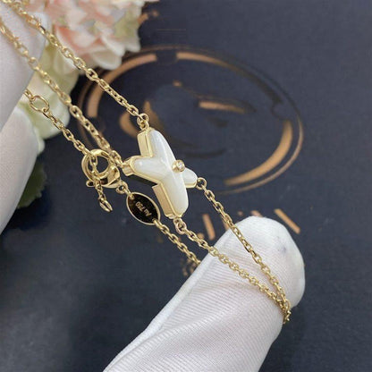 [Clover]JEUX BRACELET WHITE MOP GOLD 1 DIAMOND