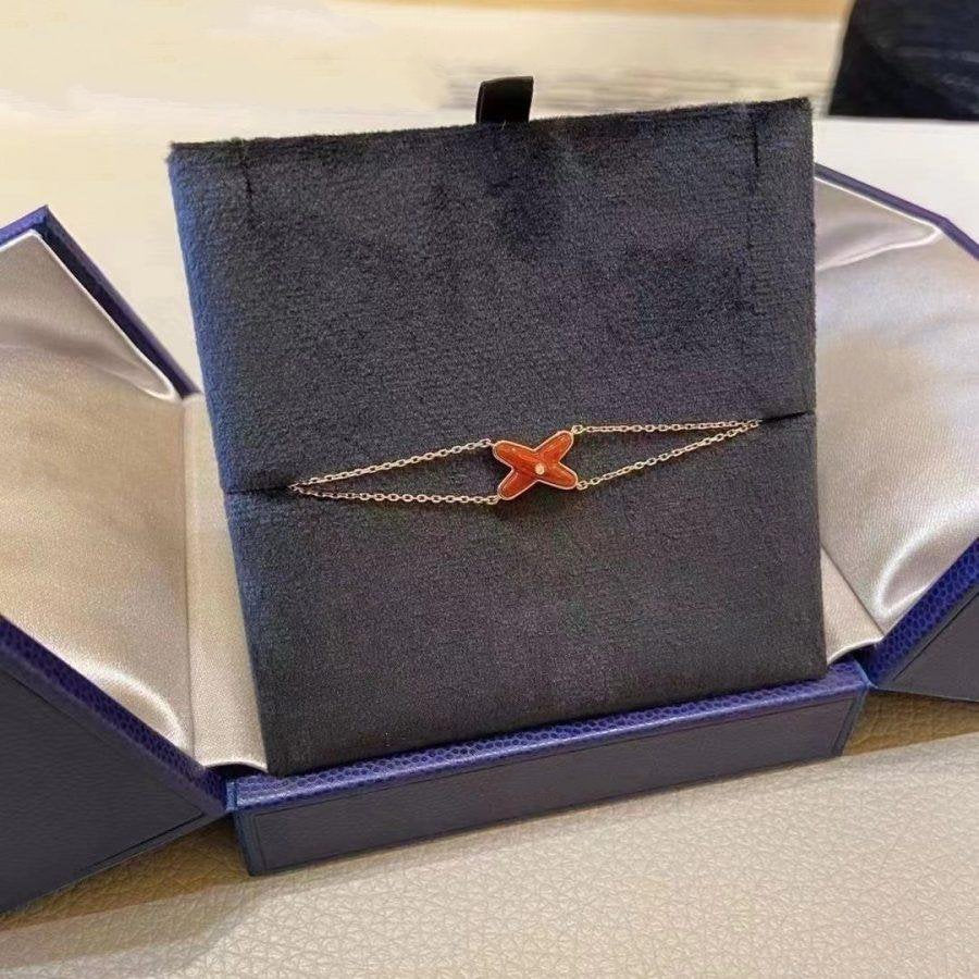 [Clover]JEUX BRACELET CARNELIAN PINK GOLD 1 DIAMOND