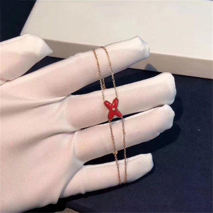[Clover]JEUX BRACELET CARNELIAN PINK GOLD 1 DIAMOND