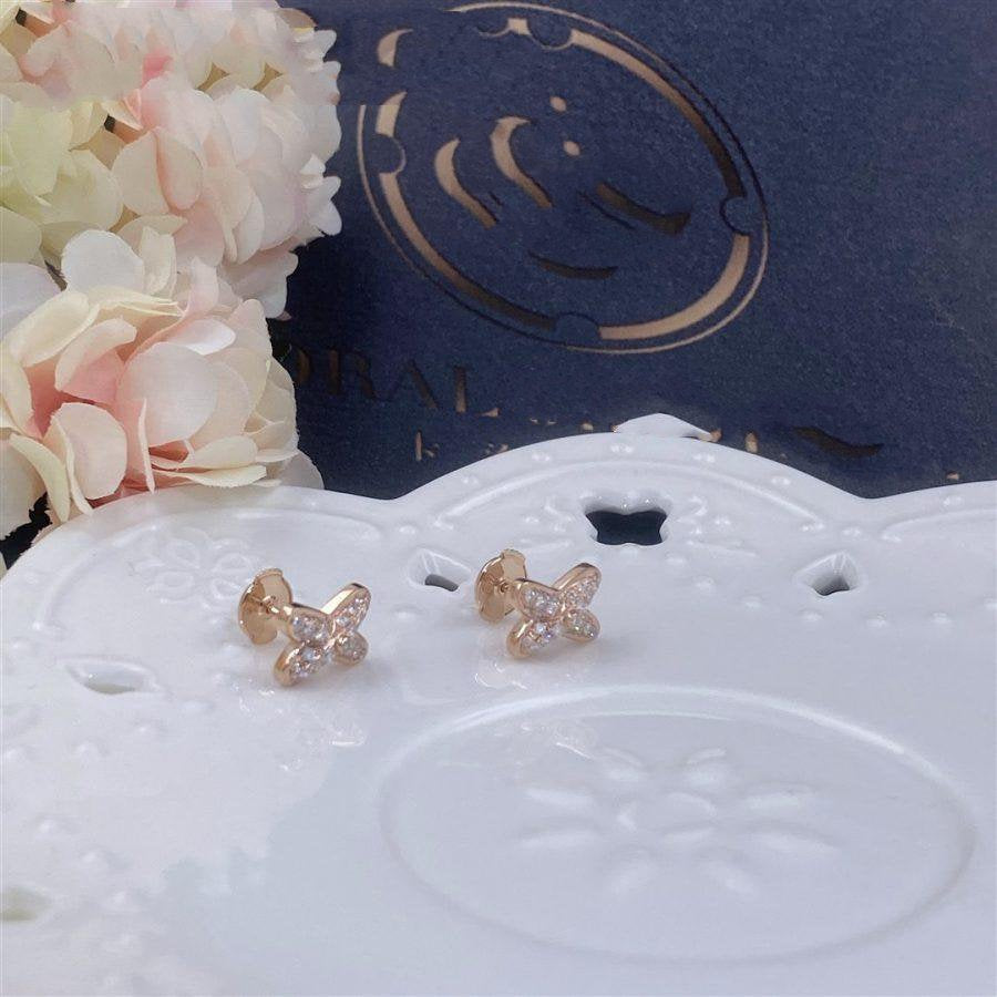 [Clover]JEUX DE PINK GOLD DIAMOND EARRINGS
