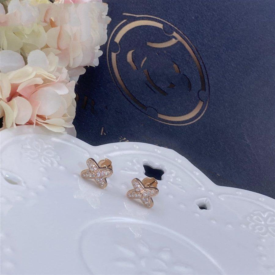[Clover]JEUX DE PINK GOLD DIAMOND EARRINGS