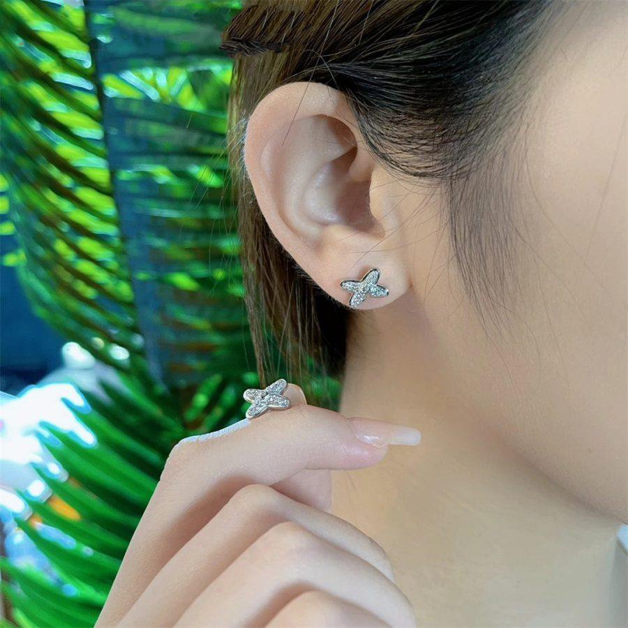 [Clover]JEUX DE SILVER DIAMOND EARRINGS