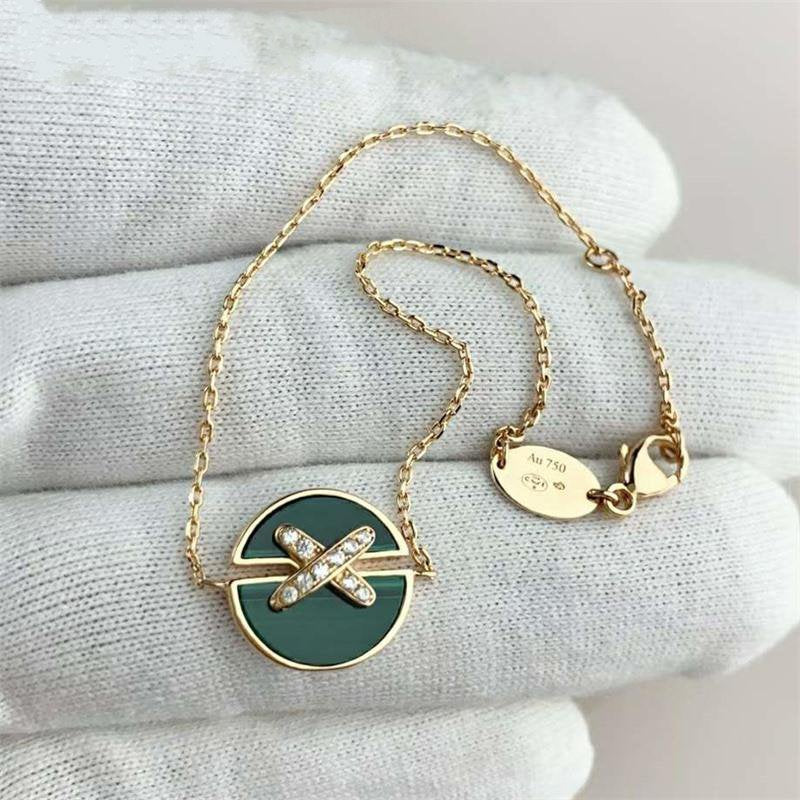 [Clover]JEUX DE BRACELET MALACHITE PINK GOLD DIAMONDS