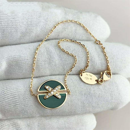 [Clover]JEUX DE BRACELET MALACHITE PINK GOLD DIAMONDS