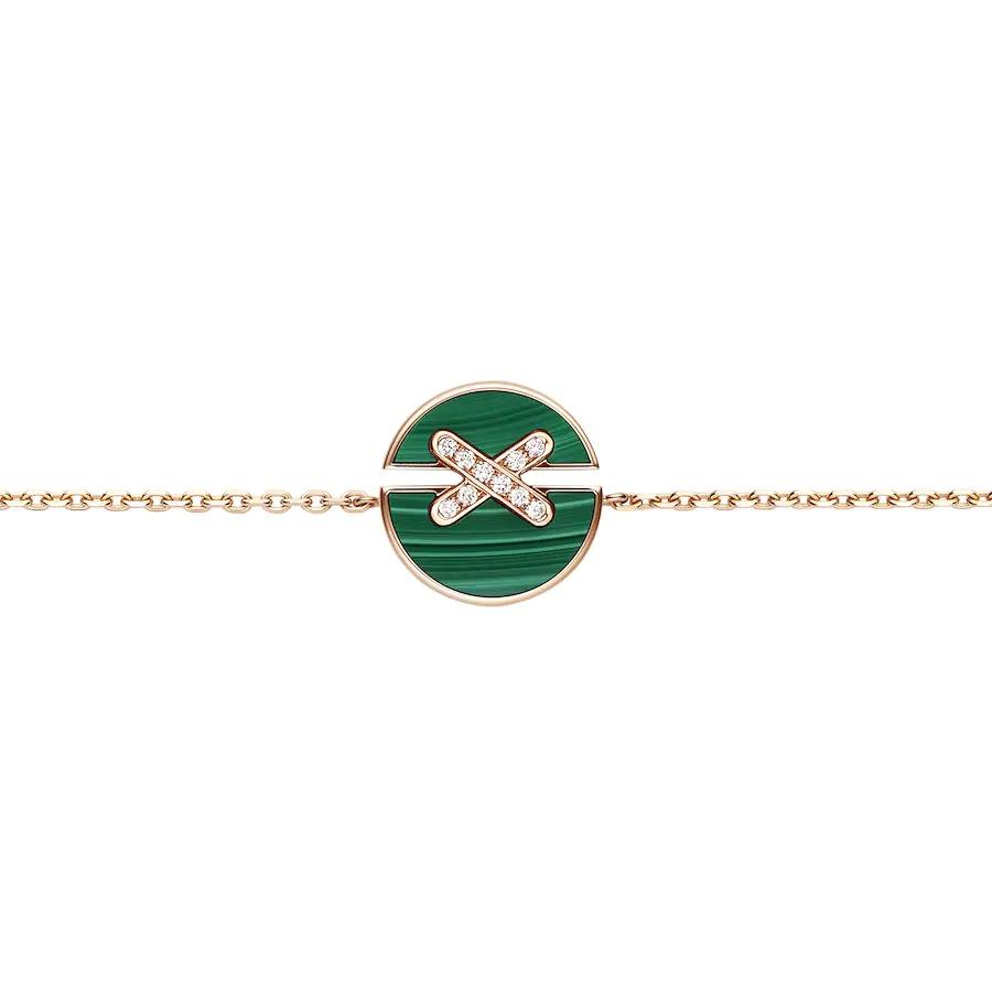 [Clover]JEUX DE BRACELET MALACHITE PINK GOLD DIAMONDS