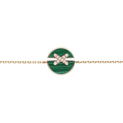 [Clover]JEUX DE BRACELET MALACHITE PINK GOLD DIAMONDS