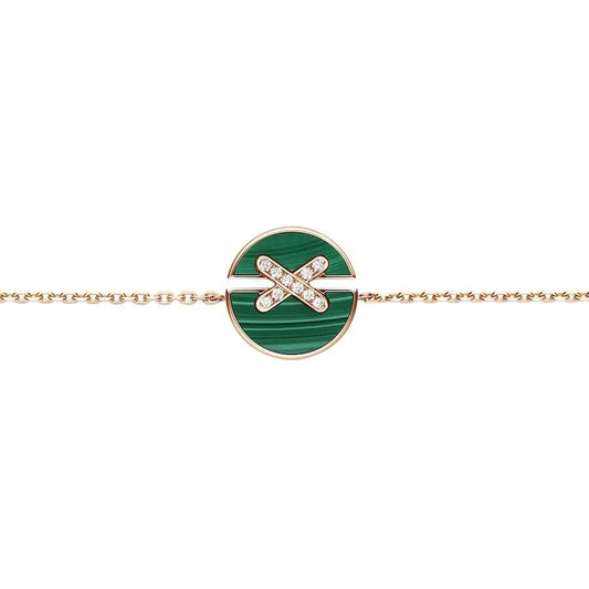 [Clover]JEUX DE BRACELET MALACHITE PINK GOLD DIAMONDS